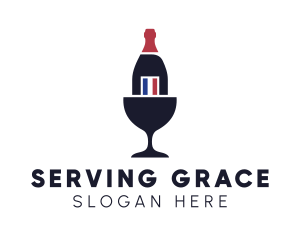 Wine Glass Bottle logo design