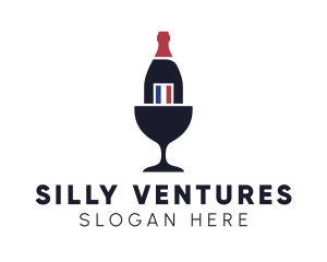 Wine Glass Bottle logo design