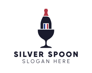 Wine Glass Bottle logo design