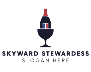 Wine Glass Bottle logo design