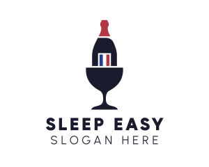 Wine Glass Bottle logo design