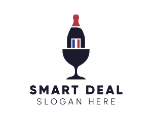 Wine Glass Bottle logo design