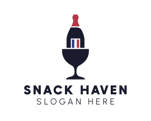 Wine Glass Bottle logo design