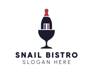 Wine Glass Bottle logo design