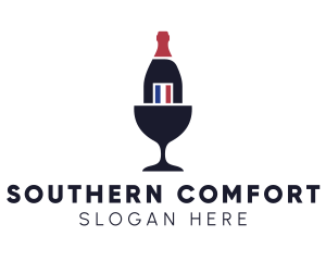 Wine Glass Bottle logo design