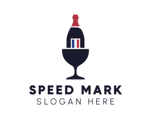 Wine Glass Bottle logo design