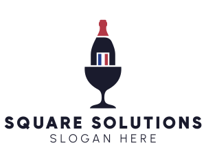 Wine Glass Bottle logo design