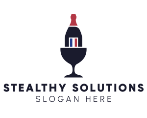 Wine Glass Bottle logo design