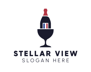 Wine Glass Bottle logo design