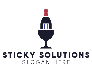 Wine Glass Bottle logo design