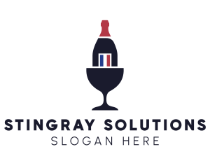 Wine Glass Bottle logo design