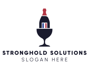 Wine Glass Bottle logo design