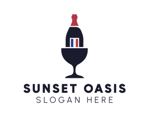 Wine Glass Bottle logo design