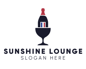 Wine Glass Bottle logo design