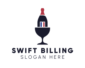 Wine Glass Bottle logo design