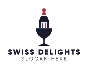 Wine Glass Bottle logo design