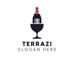 Wine Glass Bottle logo design