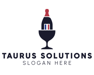 Wine Glass Bottle logo design