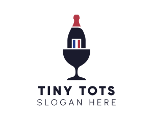 Wine Glass Bottle logo design