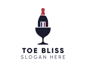 Wine Glass Bottle logo design