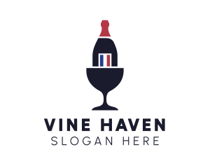 Wine Glass Bottle logo design