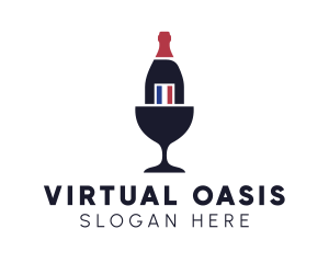 Wine Glass Bottle logo design