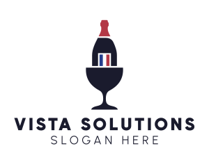 Wine Glass Bottle logo design