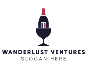 Wine Glass Bottle logo design