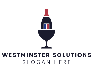 Wine Glass Bottle logo design