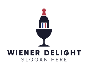 Wine Glass Bottle logo design