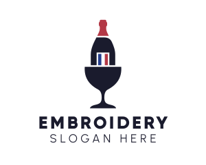 Wine Glass Bottle logo design