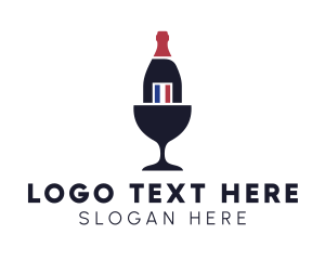Alcoholic - Wine Glass Bottle logo design