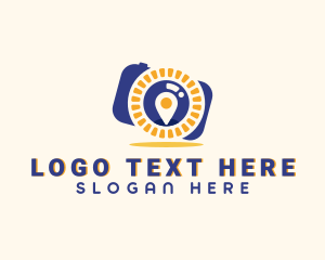 Blogger - Digital Camera Location Pin logo design