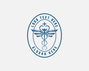 Emblem - Star Caduceus Healthcare logo design