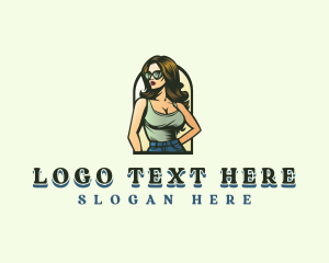 Corrective Lens - Sunglass Sexy Lady logo design