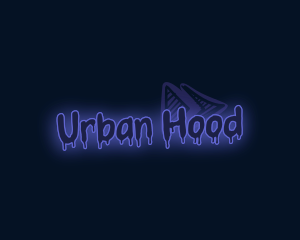 Hood - Urban Neon Graffiti logo design