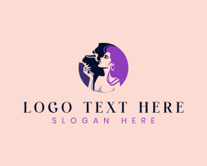 Lady - Cigarette Smoking Woman logo design