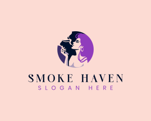 Cigarette Smoking Woman logo design