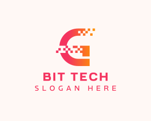 Bit - Pixel Tech Letter G logo design