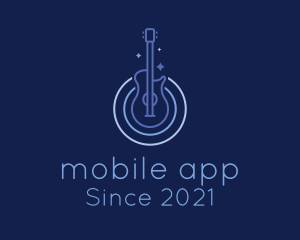 Singer - Blue Monoline Electric Guitar logo design