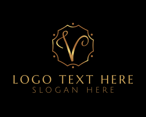 Beauty Elegant Salon Letter V logo design