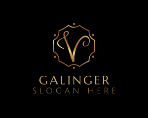 Beauty Elegant Salon Letter V Logo