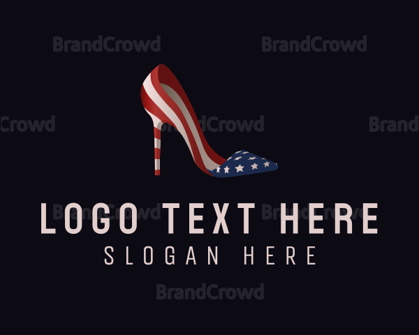 American Flag Stiletto Shoe Logo