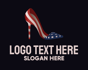 Stiletto - American Flag Stiletto Shoe logo design
