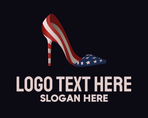 Government - American Flag Stiletto Shoe logo design