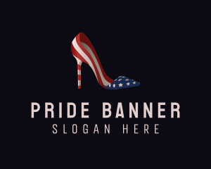 Flag - American Flag Stiletto Shoe logo design