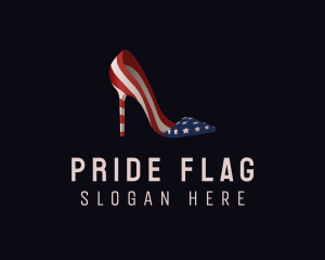 Flag - American Flag Stiletto Shoe logo design