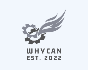 Grey - Industrial Gear Wings logo design