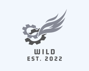 Plumber - Industrial Gear Wings logo design