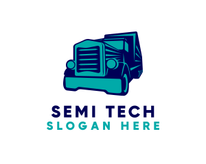 Semi - Logistics Transport Truck logo design